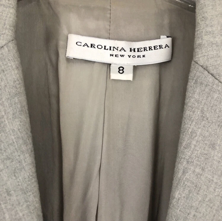 Blazer Carolina Herrera Gris Lana Carrera 8 M Foto 4 de 4