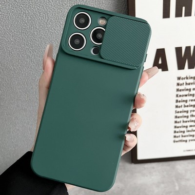 Schutzhüllen Für iPhone 16 15 14 Pro Max 13 12 11 Stoßfest Slide Silikon Case