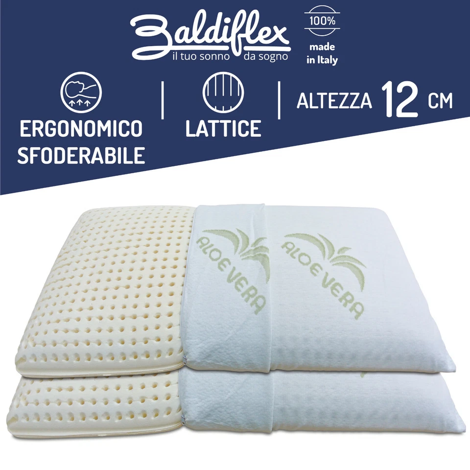 Coppia Cuscini in Lattice Guanciali Saponetta Antiacaro Anallergici Sfoderabili - Immagine 2 di 4