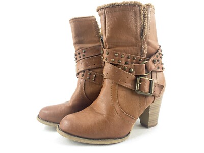 NKD Damen Stiefel Stiefelette Ankle Boots Blockabsatz