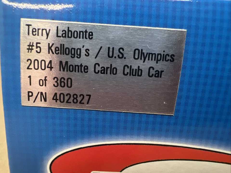 2004 Action RCCA Club TERRY LABONTE #5 Kelloggs US Olympics 1/24 Diecast 1of 360 - Image 4 of 4