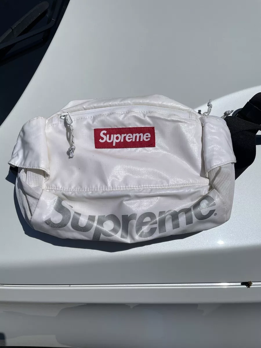 Supreme Waist Bag white fw17 Cordura box logo white ripstop | eBay