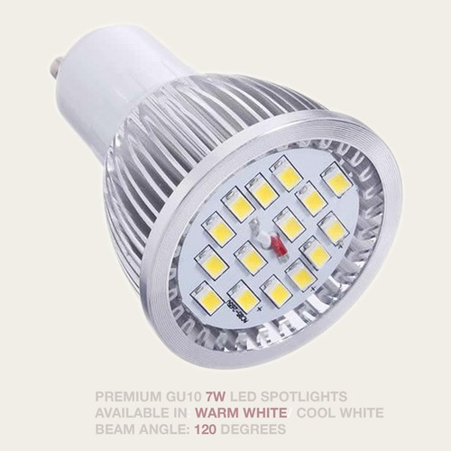 4x 7W (=60W) LED GU10 Regulable Reflector Spot Bombillas 3000K, 6000K Luz de Día - Imagen 5 de 6