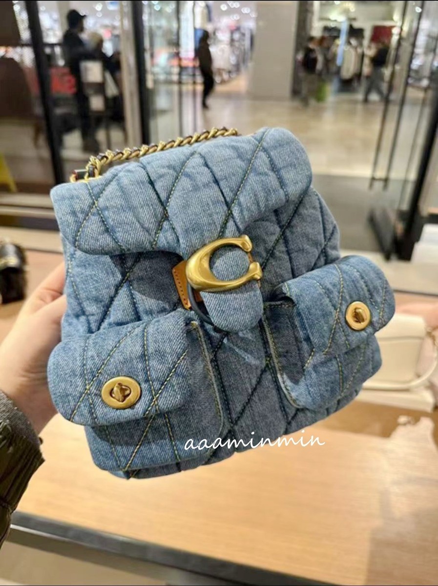 NWT Coach Tabby Backpack With Quilting CZ747-Brass/Indigo | eBay