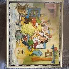 Vintage German Hermann Eichhorn Puzzle Wooden Picture Block Cubes Snow White