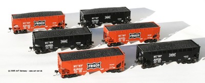 Athearn H0 91197 - 2-Bay Open Hopper Set (6) SLSF Frisco; NEW & OVP