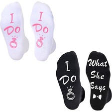 Wedding Socks for Couples - Bride  Groom Gifts for Wedding Day, Engagement S...