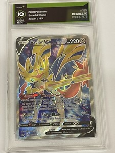 pokemon card zacian v price - - SWSH076 - Black Star Promo - Black & Gold your turn ends Pokemon Card "Zacian V" s12a