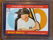 2021 TOPPS X BASEBALL 70th MICKEY MANTLE COLLECTION BLUE SP #/199 #21 1960