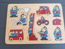 Puzzle thème: Pompiers En Bois Vintage – Jeu Éducatif – 11.8"