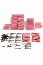 Vintage Salon Hair Tool Lot Perm Rod Curlers Duckbill Clips Sectioning Clips
