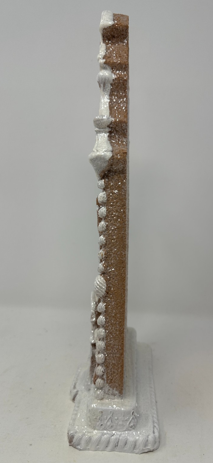 2D "Flat" Christmas Gingerbread Village House, Brown, Medium 13.5", NEW