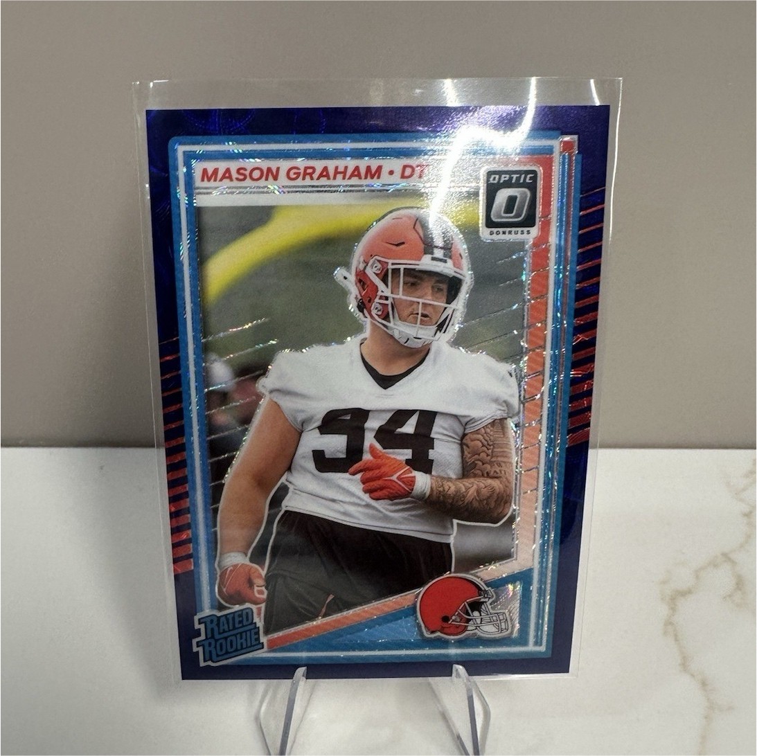 Mason Graham 2025 Panini Donruss Optic Rated Rookie #206 Purple Scope Prizm