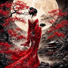 Diamond Art Kits for Adults, Oriental Lady Moon 5D DiamondPainting Kits for...