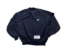 King Louie Large Wind Shirt Pullover Lined V-Neck Jacket Made in USA Boss LOGO