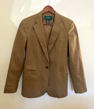 Lauren Ralph Lauren Camel Cotton Tailored Blazer Size 6