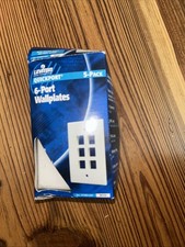Leviton 41080-6IP QuickPort single gang, 6-port, Ivory Wall Plate 5 PACK