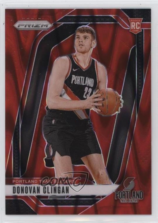 2024-25 Panini Prizm Red Seismic 97/299 Donovan Clingan #221 Rookie RC nd3