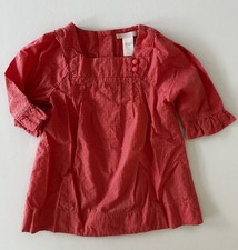 Janie and Jack Toddler Girl Textured Tunic Dress, 3T, Coral Red, Spring Summer