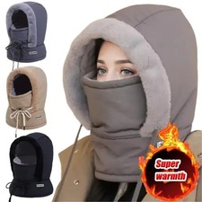 Winter 3-in-1 Thermal Balaclava Hood Hat Scarf Plush Face Mask Windproof Unisex