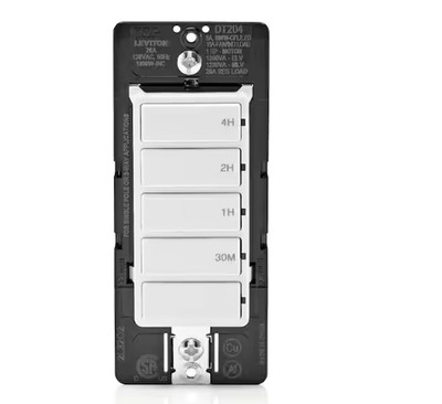 Decora 20 Amp 4-Hour Indoor In-Wall Countdown Timer Switch, 1 HP/16 Amp Fan/Moto