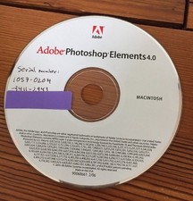 2006 Photoshop Elements 4.0 w Serial Number Code License Mac Software CD