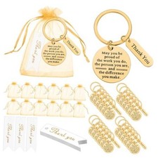 72 Pcs Employee Appreciation Gifts Bulk Thank You Keychains Gold