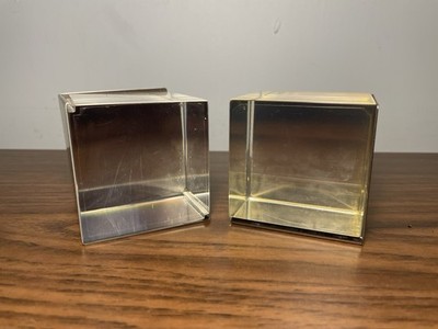 Vintage UMBRA Lucite Block Cube Picture Frame 2.5 X 2.5 Set Pair SHABBY CHIC