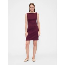 NWT Gap Sleeveless Boatneck Mini Dress L Tank Stretch Minimalist Capsule Basic