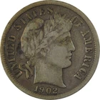 1902 Barber Silver Dime VF Very Fine 10c Coin SKU:I24566
