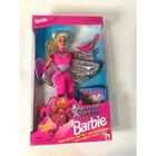 Vintage 1995 Flying Hero Barbie Doll Mattel 14030 Pink Superhero Flashing Lights