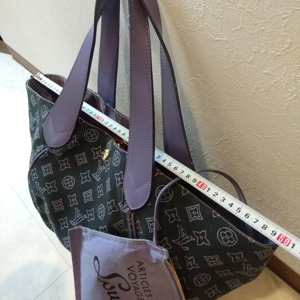 LOUIS VUITTON Cabas Ipanema GM Monogram Tote Hand bag Beach Line Purple w/ Pouch - Image 2 of 4