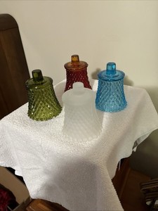 4 Vintage Homco 3.5" Hobnail Votive Light Candle Holder Decorative Late 1970s