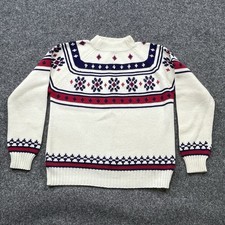 Vintage JCPenney Nordic Ski Sweater Womens Small Pullover Mock Neck Fair Isle