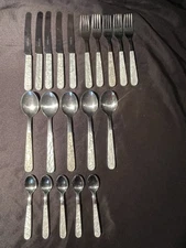 Rostfrei Germany 20 Piece Flatware Set Mother Pearl Bakelite Handles Stainless