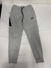 Nike Tech Fleece Joggers Kids Boys Medium Heather Gray Black Sweatpants Nice