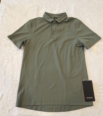 Lululemon Mens ShowZero SlimFit Polo Shirt Sz S Green WILO