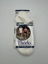 VTG Socks Thorlo Acrylic Walking 9-12 Mini Crew White 90's WX-13 NOS