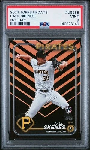 2024 Topps Update #US288 PAUL SKENES Rookie RC Holiday PSA 9 Mint