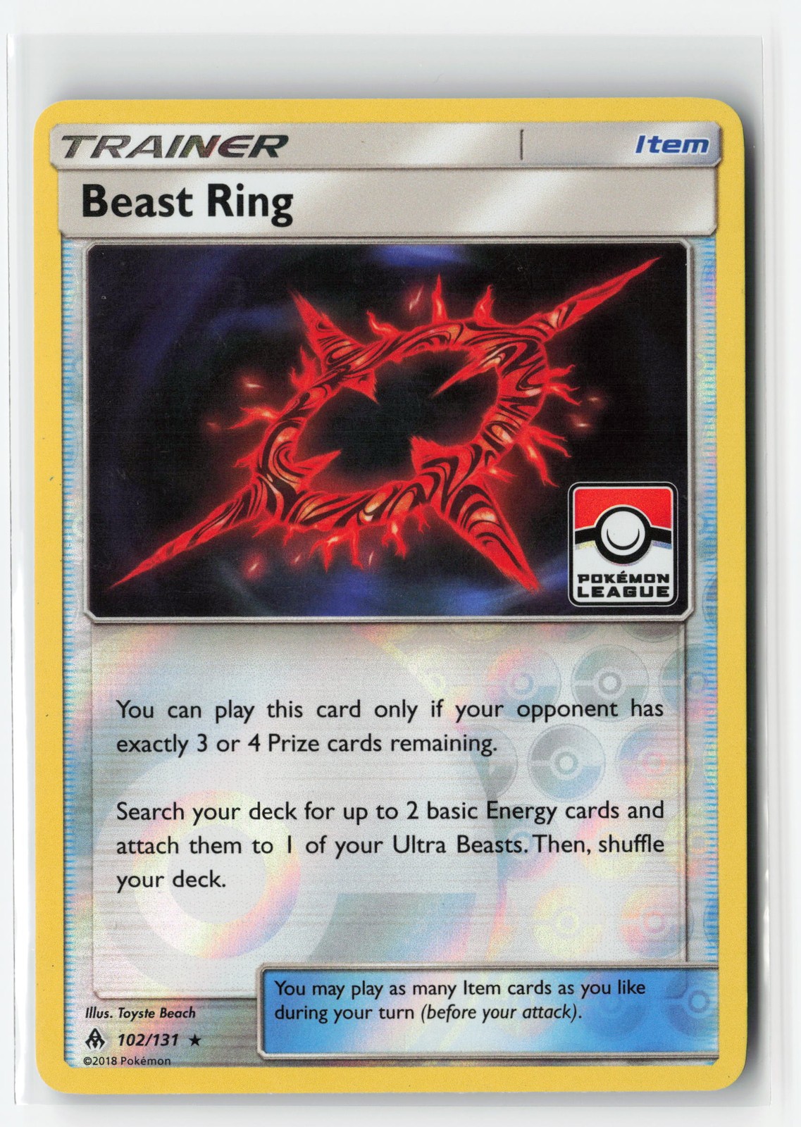 BEAST RING 102/131 LEAGUE PROMO REVERSE HOLO POKEMON TCG LP