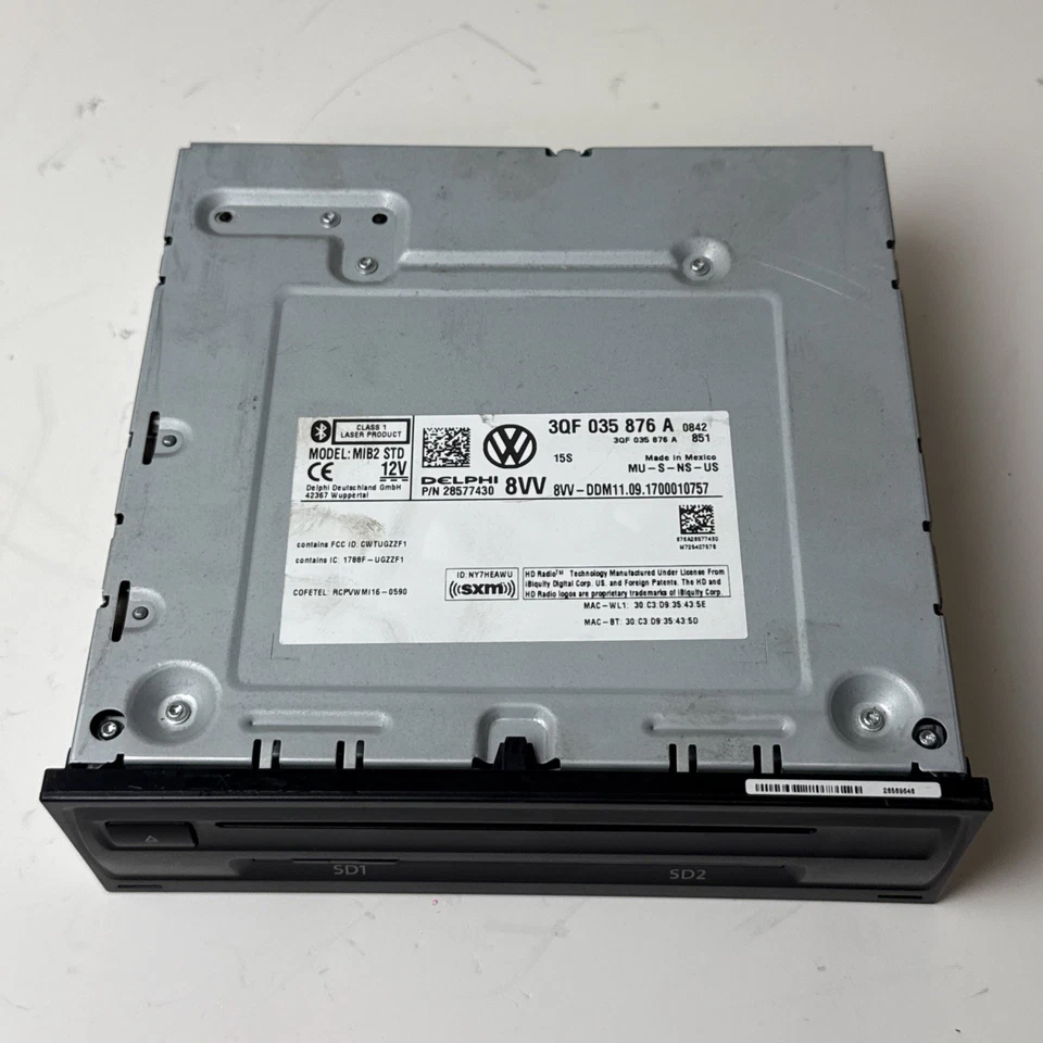 2018 VOLKSWAGEN ATLAS RADIO RECEIVER NAVIGATION GLOVE BOX MOUNTED 3QF035876A OEM - Image 2 of 4