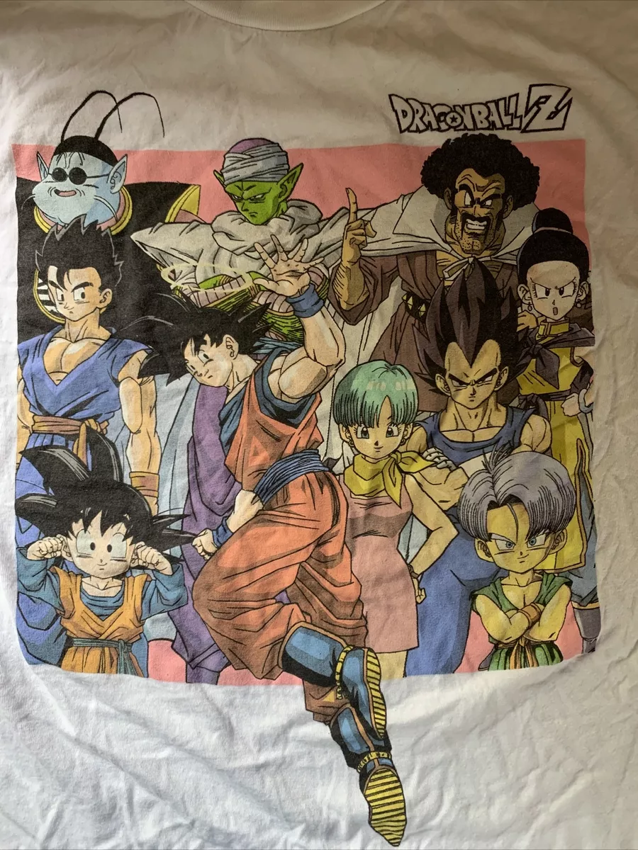 Dragon Ball Z Japanese Anime Characters T-shirt Toei Animation DBZ Gray  Size XL