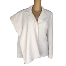 Collections For le Suit Polyester Pant Suit 14 White Peak Collar 2PC Pockets New