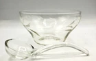 Vintage 4-3/4" Clear Depression Glass Mayo Bowl & Spoon – Etched Roses Design