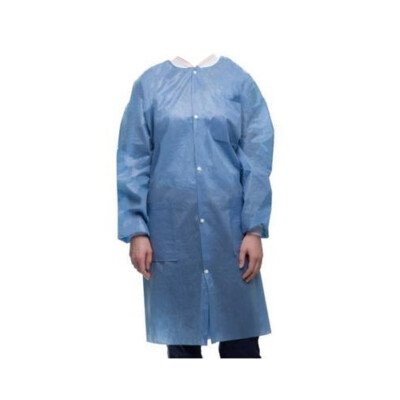 ValuMax 3560CBL Easy-Breathe Lab Coats Ceil Blue Large SMS Fabric 10/Pk