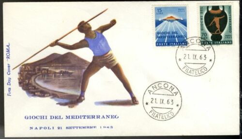 ITALY 1963 - FDC ROME - GAMES OF THE MEDITERRANEAN Lire 30 and 70  - Picture 1 of 1