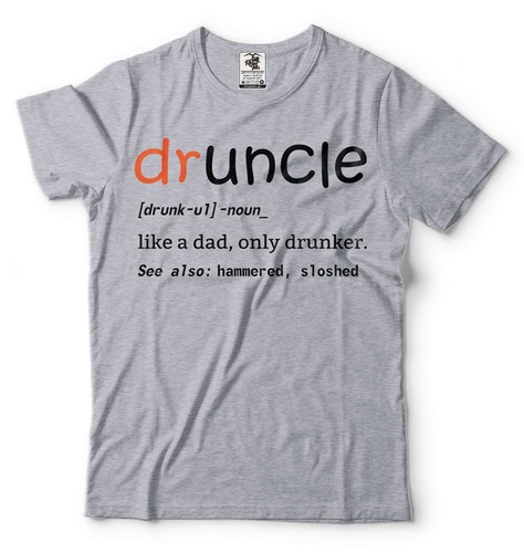 Mens Funny Drinking Tee Druncle Shirt Uncle Shirts Druncle Definition Tee - Picture 5 of 9