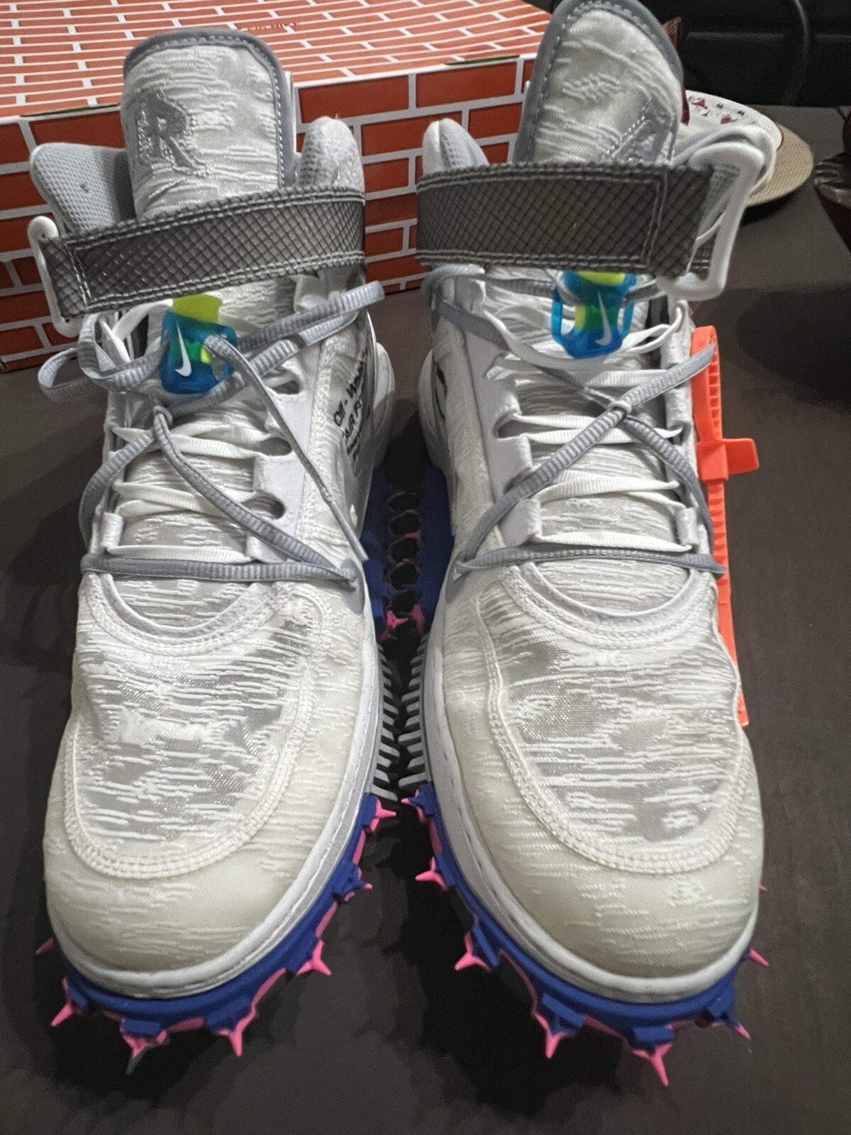 OFF WHITE X NIKE Taglia 14 Nike Air Force 1 bianche metà x bianco sporco 2022 D06290 100 scatola inclusa