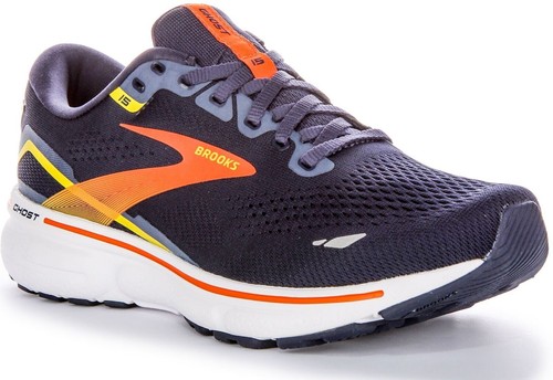 Brooks Ghost 15 Regular Fit Neutro Scarpe Da Corsa Uomo In Blu Giallo UK 7 - 12