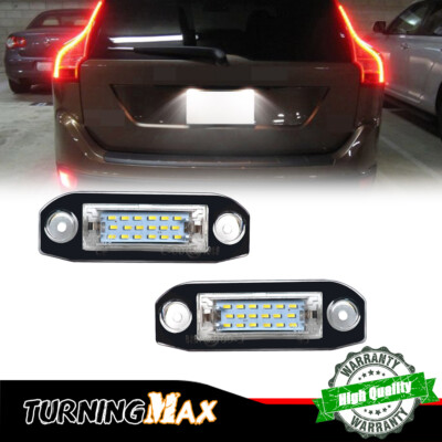1 Pair White License Plate Lights 18-LED Lamps For Volvo S60 V60 XC60 XC70 S80